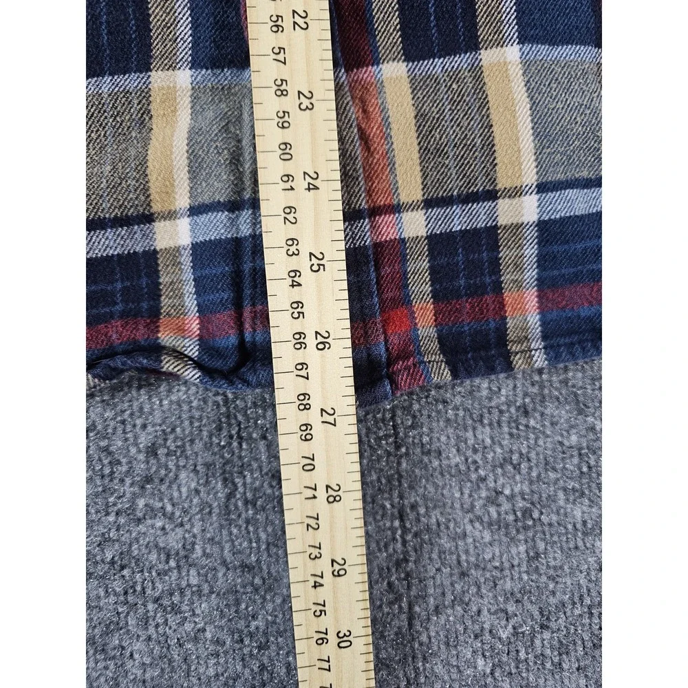 North Face Shirt Mens Large Blue Red Yellow Plaid‎ Flannel Button Up Outdoors